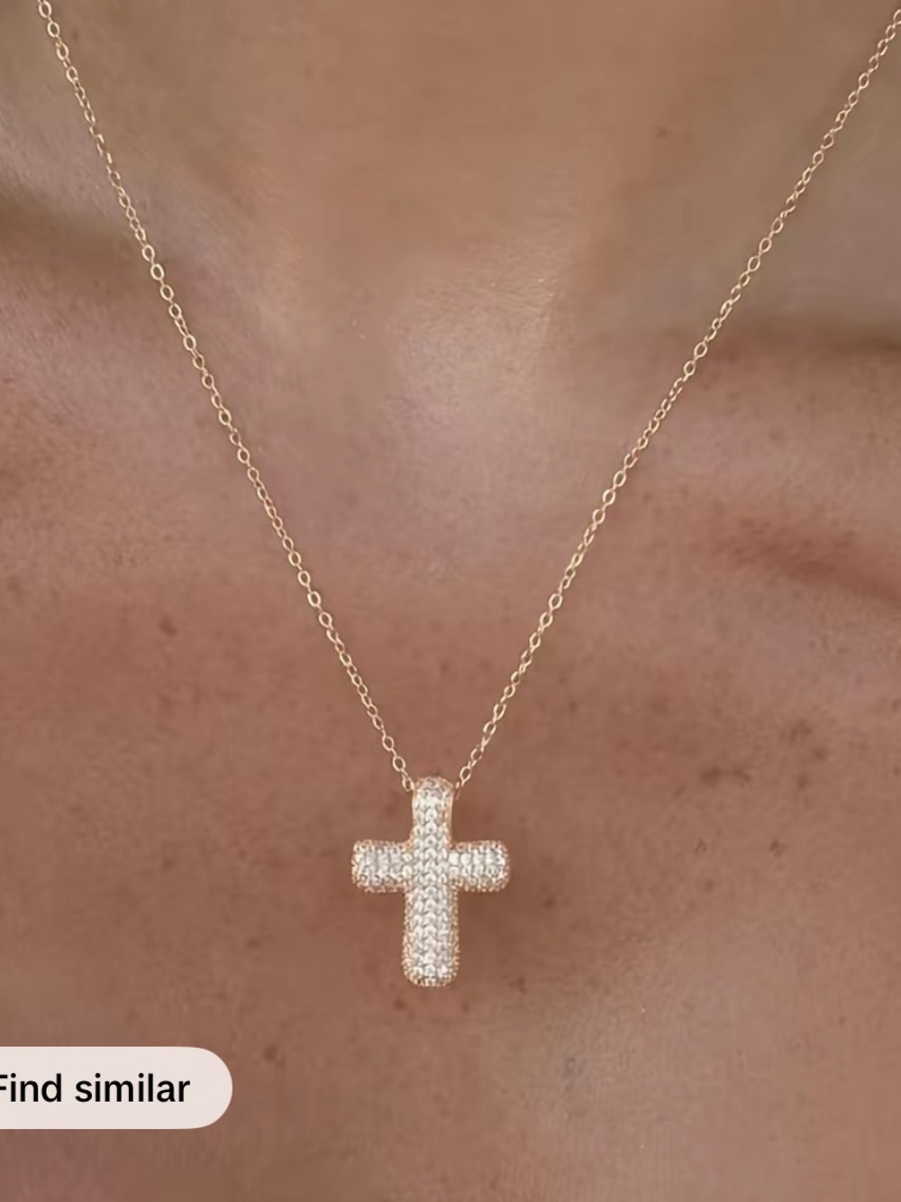 EVRY JEWELS Gold Plated Women's Hypoallergenic Forever Blessed Cross Necklace